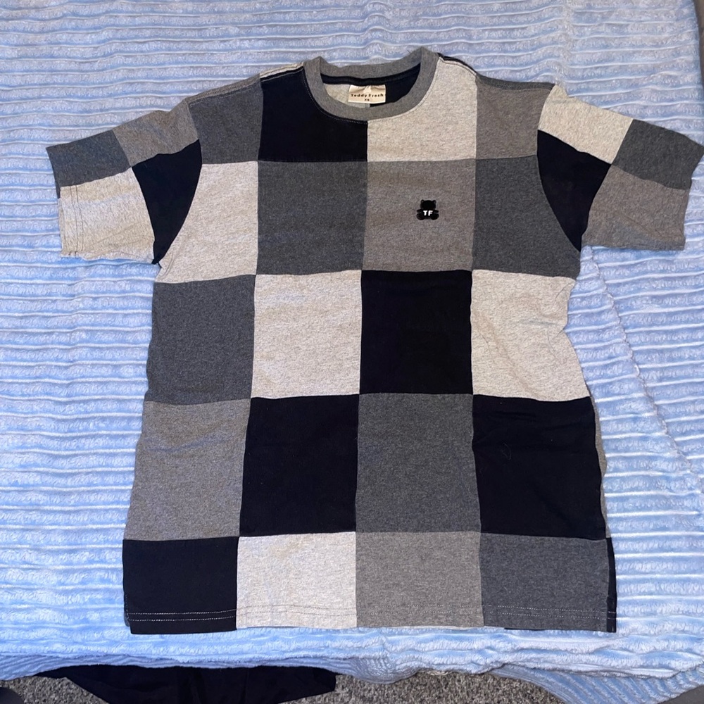 Teddy Fresh Black and Gray Patchwork Tee